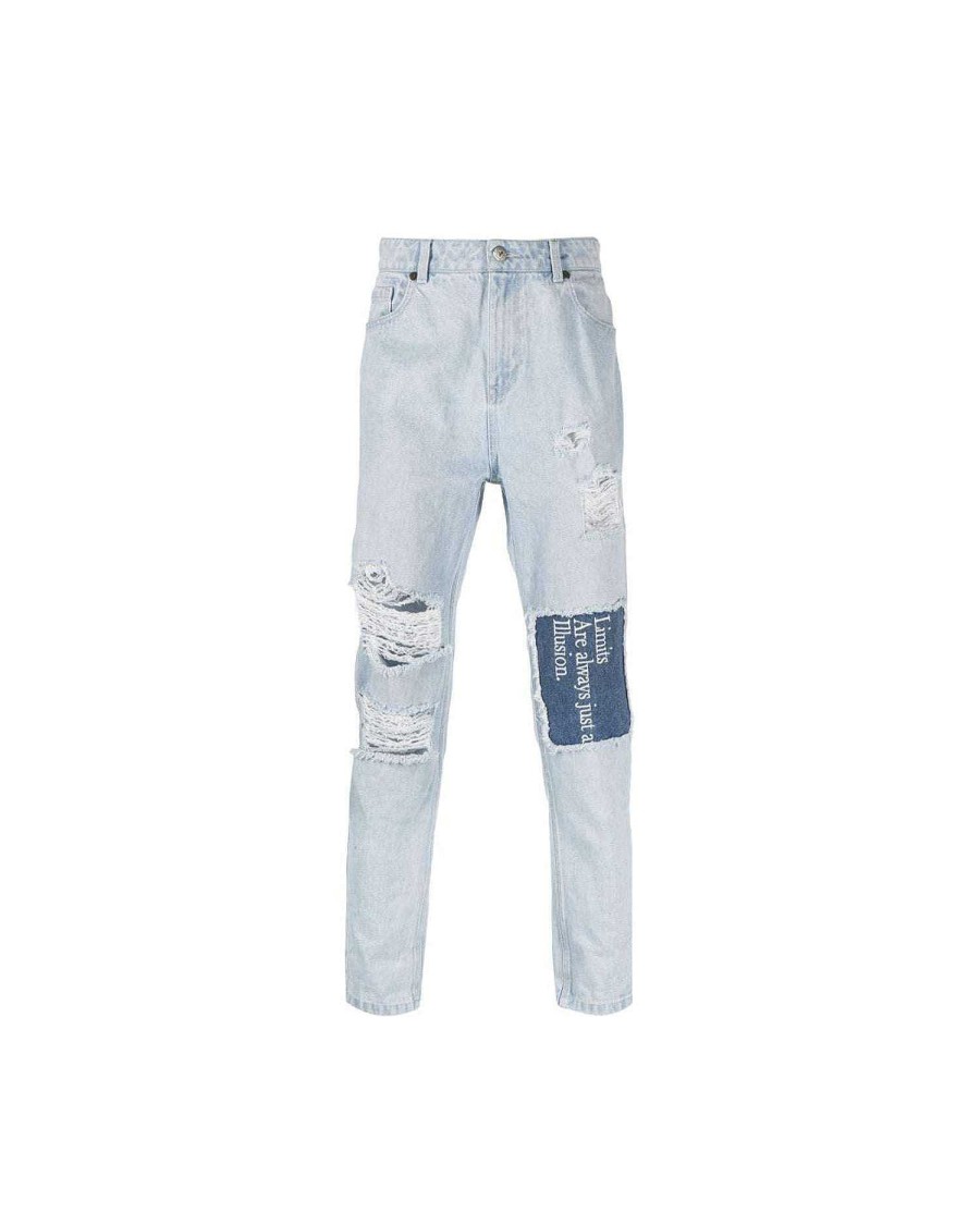 Archives John Richmond John Richmond | Slim Jeans With Graphics And Leg Inserts Light Blue Denim