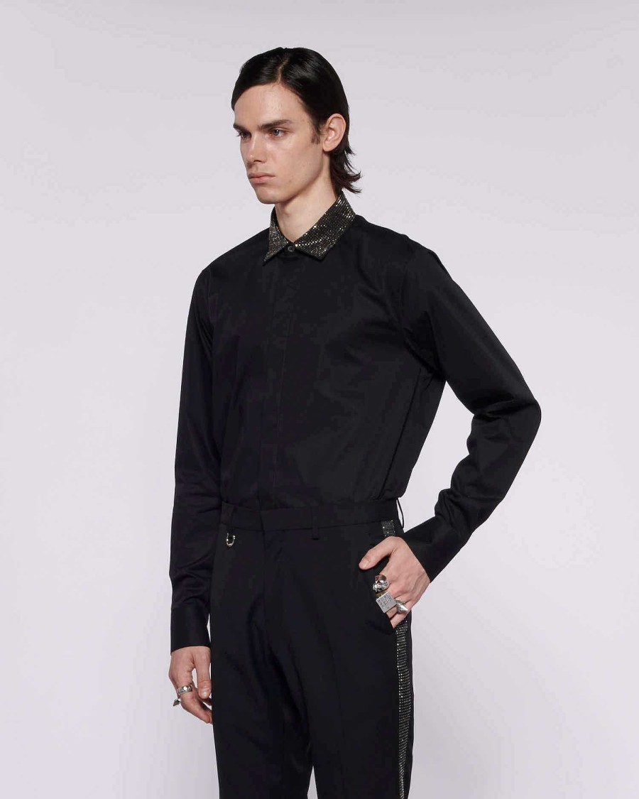 Archives John Richmond John Richmond | Shirt With Sequin Collar Black